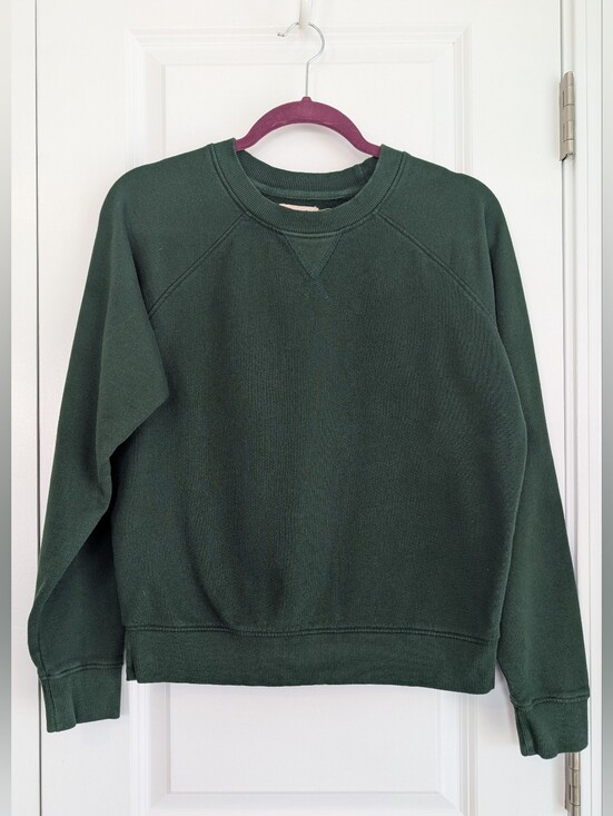 Pact Tops - Pact Organic Cotton Crewneck Sweatshirt Forest Green Size Medium